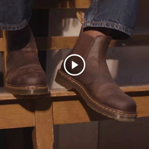 Dr Martens - 2976 YS Chelsea Boot Yellow Stitching Crazy Horse Brown