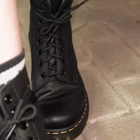 Dr Martens Pascal 1460 8 Eye Black Virginia Soft Leather Boots