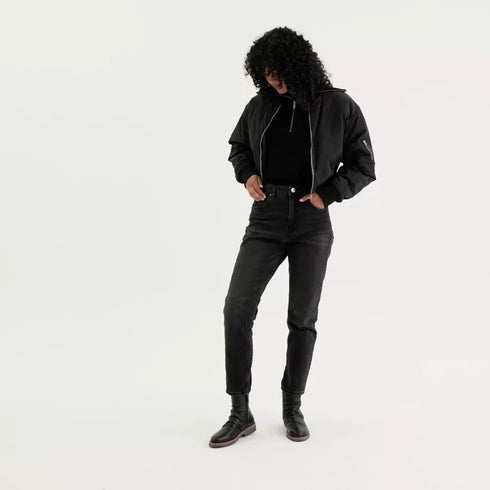 Rollie Womens Ankle Black Leather Boot Side Zip Rise Artisan