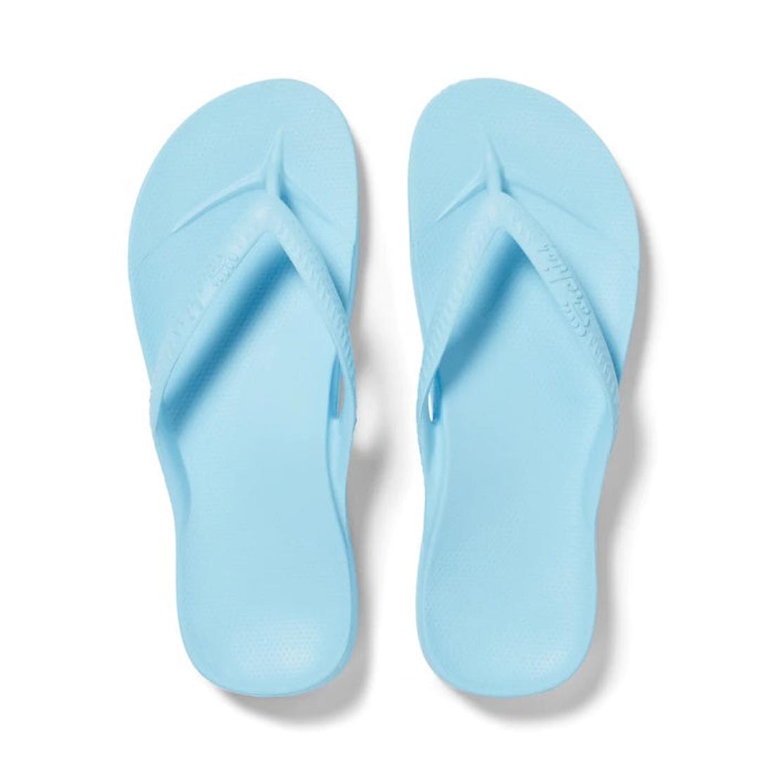 Archies Arch Support Jandal Sky Blue—comfy jandals with sturdy textured soles, wide cozy straps, and gentle arch support for all-day play. ksnz