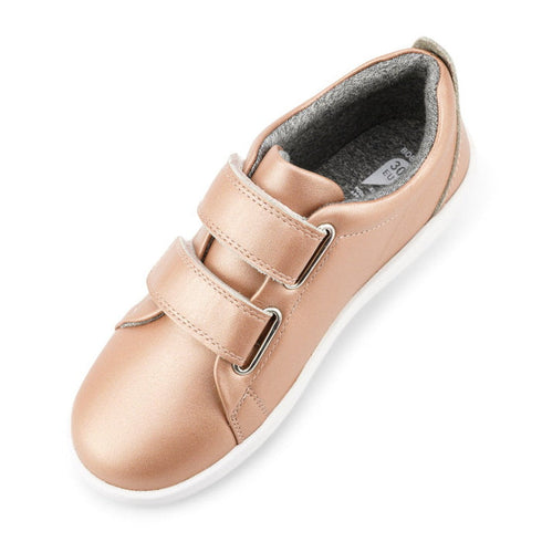 Bobux Kids + Plus Grass Court Rose Gold Velcro Trainers 832455