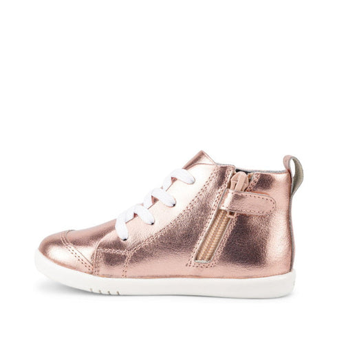 IWalk IW Bobux Alley Oop Boot Leather Todlers Rose Gold Metallic 637113 Clearance