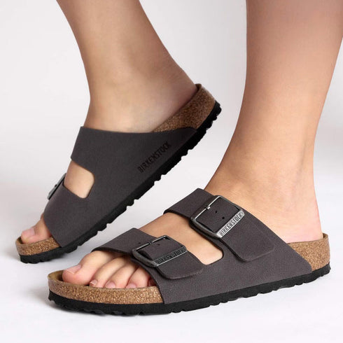 Birkenstock Arizona Velvet Grey Birkibuc – Regular Fit