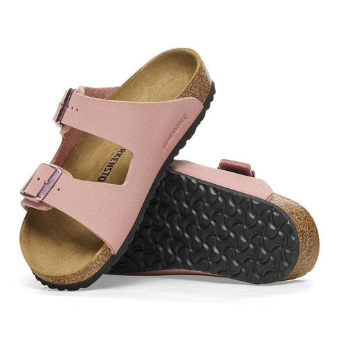 Birkenstock Kids Arizona Pink Clay Birkibuc Narrow Slides