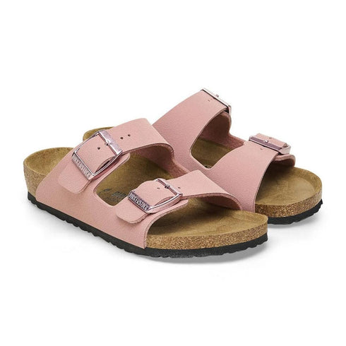 Birkenstock Kids Arizona Pink Clay Birkibuc Narrow Slides