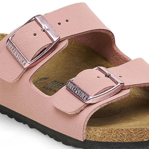 Birkenstock Kids Arizona Pink Clay Birkibuc Narrow Slides