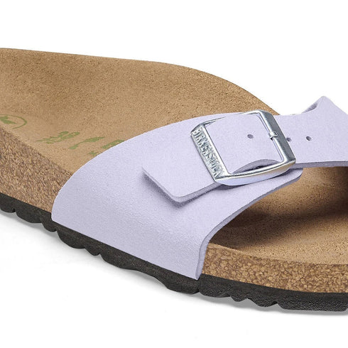 Birkenstock Madrid Womens Synthetic Vegan Slide Purple Fog Regular Width