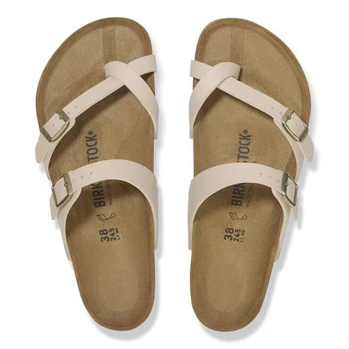 Birkenstock Mayari Birko Flor Sandcastle Off White Regular Width