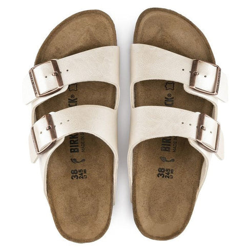 Birkenstock Arizona Birko Flor Graceful Pearl White Regular Width