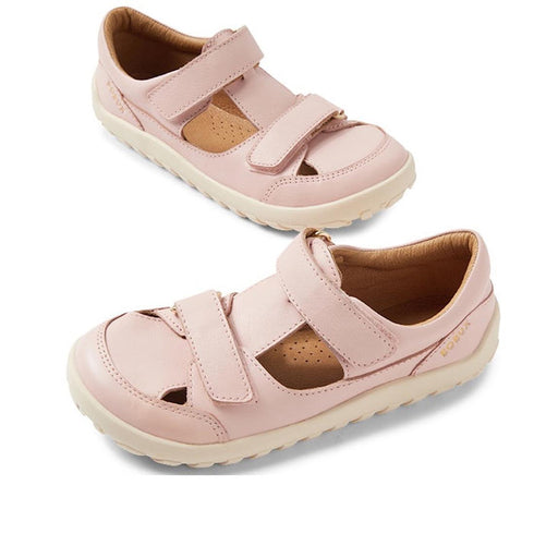 Bobux Kid+ Troop Leather Closed Toe Sandal Cameo Rose Pink