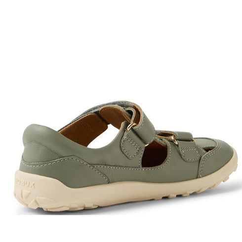 Bobux Kid+ Troop Leather Closed Toe Sandal Vetiver Green