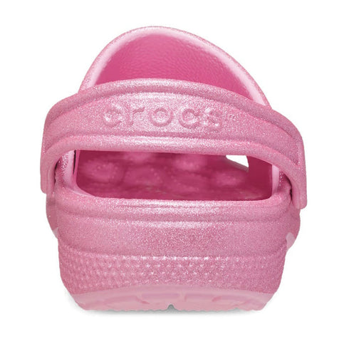 Crocs Kids Youths - Pink Tweed Shimmer Glitter Clog Classic K