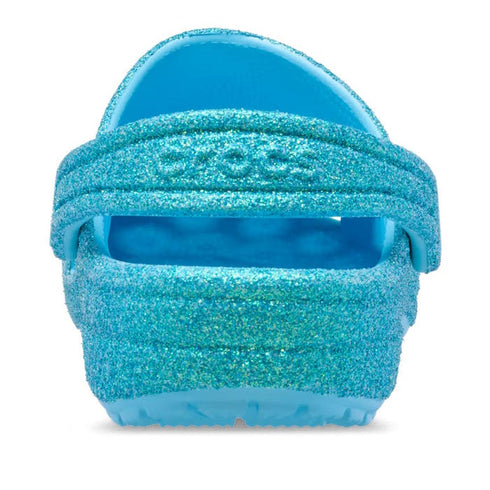 Crocs Kids - Youths Classic Clog K Iridescent Glitter Tinted Glass Aqua