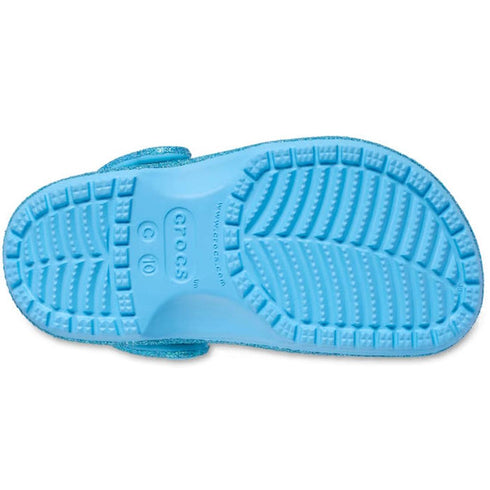 Crocs Kids - Youths Classic Clog K Iridescent Glitter Tinted Glass Aqua