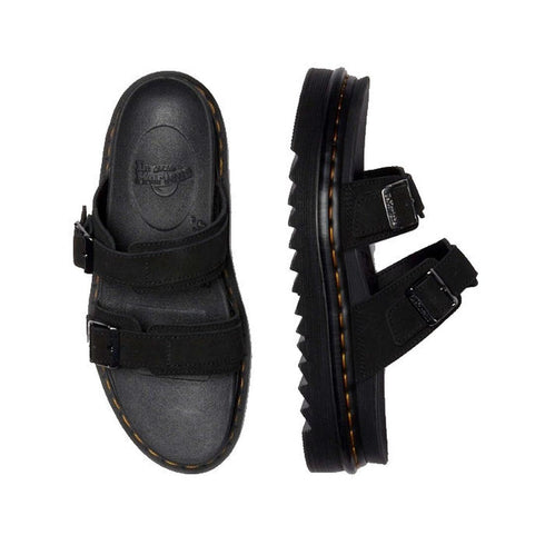 Dr Martens Myles Black E.H Long Napped Suede Sandal