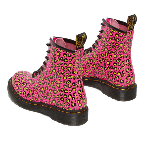 Dr Martens 1460 Loud Leopard Clash Pink 8 Eye Boot CLEARANCE