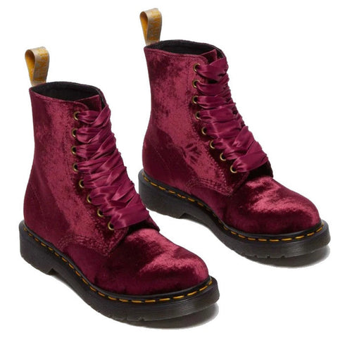 Dr Martens 1460 Vegan Pascal Cherry Red Velvet 8 Eye Boot