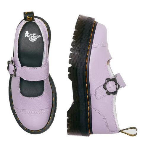 Dr Martens Addina Lilac Flower Buckle Mary Jane Quad Platform CLEARANCE