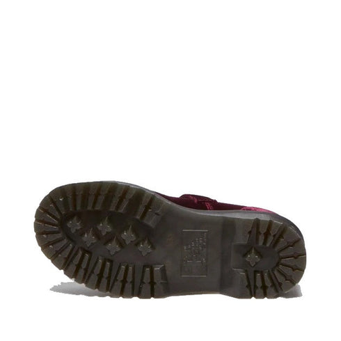 Dr Martens Addina Vegan Cherry Red Velvet Mary Jane Quad Platform