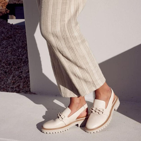 EOS Ani Leather Sling Back Bone Shoe