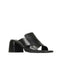 EOS Iso Black Leather Heeled Sandal