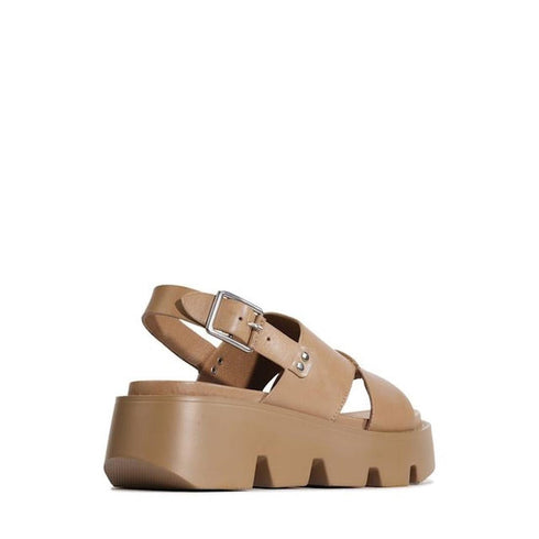 EOS Kaily Womens Desert Leather Chunky Dressy Sandal w/Back Strap