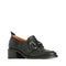 EOS Keily Black Leather Heeled Loafer