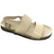 EOS Maite Flat Leather Sandal in White or Black/Cobalt