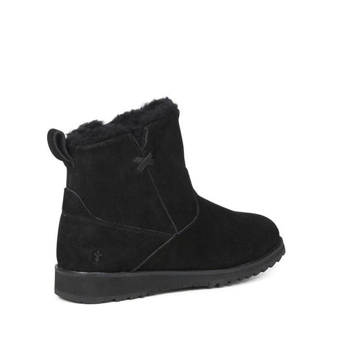 Emu Beach Mini 2.0 Black Suede Wool Boot