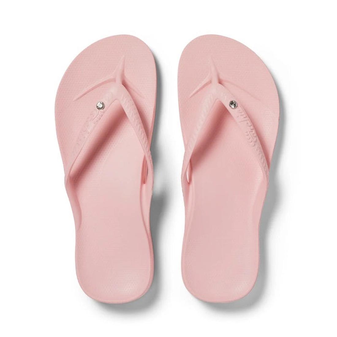 Archies Footwear Arch Support Jandal Pink Crystal sandals with cozy soles, sparkly crystal detail, and easy slip-on style for active kids. ksnz