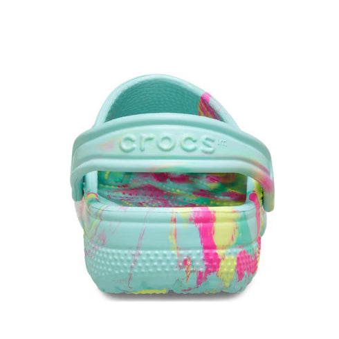 Crocs Kids - Marbled Clog Sandal Aqua Pink Youths