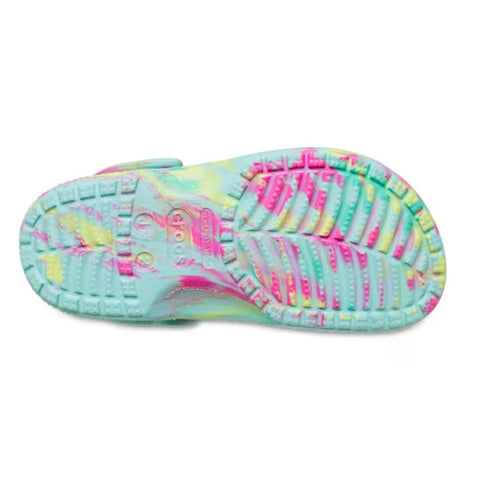 Crocs Kids - Marbled Clog Sandal Aqua Pink Youths