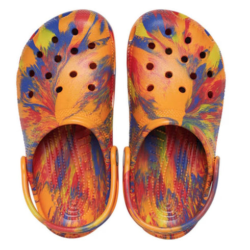 Crocs Kids Toddlers - Classic Clog K Marbled Orange Zing Multi