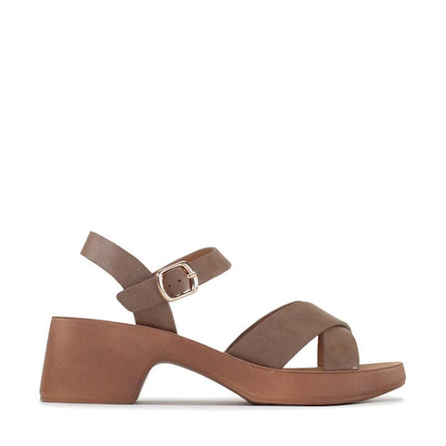 Los Cabos Alegra Cocoa Wedge Platform Backstrap Sandal