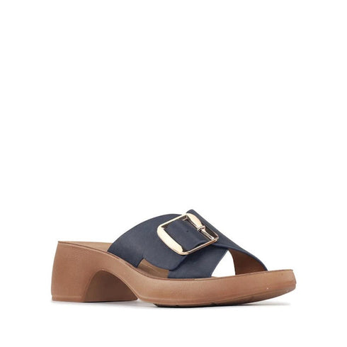 Los Cabos Alegro Navy Wedge Platform Women's Sandals Slides