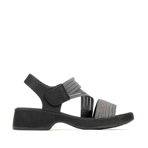 Los Cabos Sportz Sandal with Heel and Back Strap Black