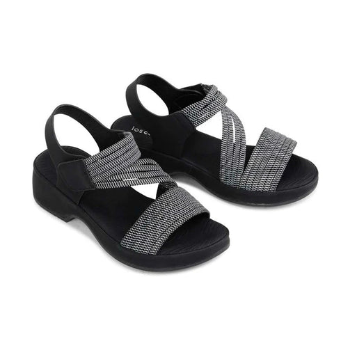 Los Cabos Sportz Sandal with Heel and Back Strap Black