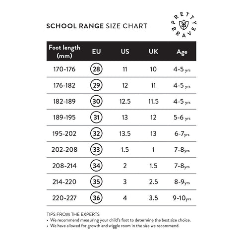 Pretty Brave Atlas Trainer Black Leather School Shoe