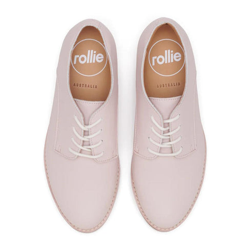 Rollie Womens Derby Rec Snow Pink Leather Shoe