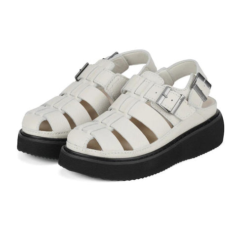 Rollie Womens Hyde Fisherman Bone Black Leather Sandal