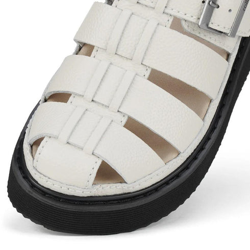 Rollie Womens Hyde Fisherman Bone Black Leather Sandal