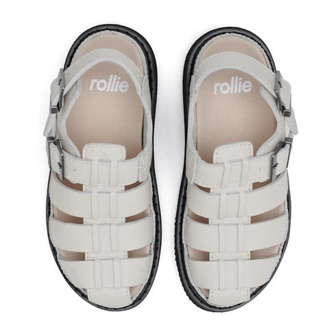Rollie Womens Hyde Fisherman Bone Black Leather Sandal