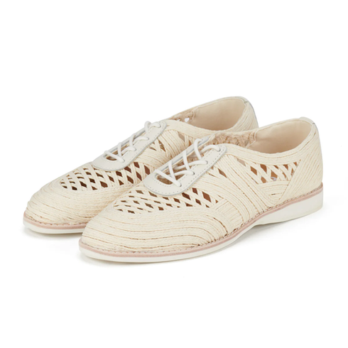 Rollie Womens Derby Open Weave Oat Off White Trainer