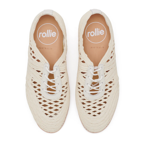 Rollie Womens Derby Open Weave Oat Off White Trainer