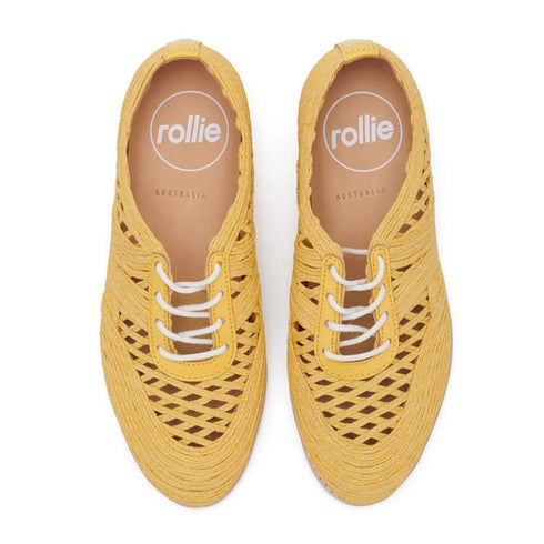 Rollie Womens Derby Open Weave Sunshine Yellow Trainer