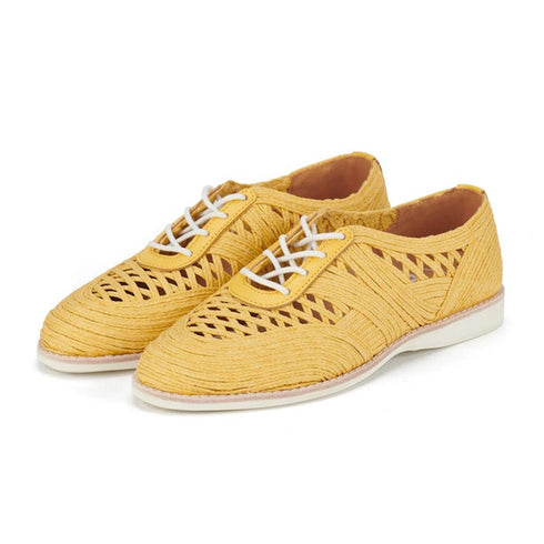 Rollie Womens Derby Open Weave Sunshine Yellow Trainer