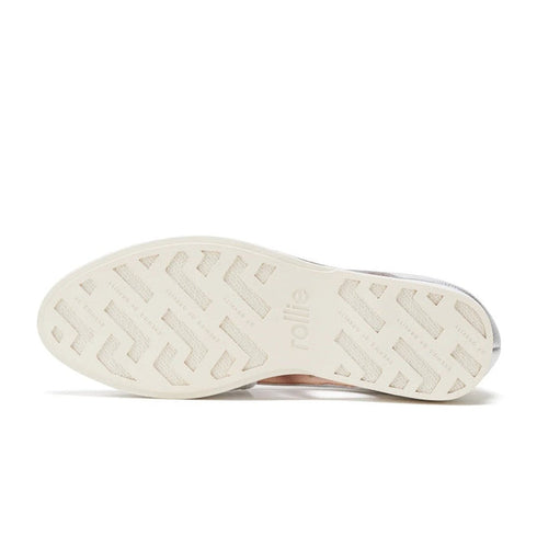 Rollie Womens Sidecut Punch Silver Metallic Leather Shoe