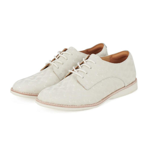 Rollie Womens Derby Bone Peacock Leather Shoe
