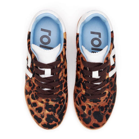 Rollie Womens Pace Dark Camel Leopard Sneaker
