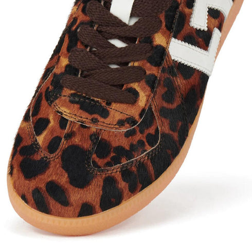 Rollie Womens Pace Dark Camel Leopard Sneaker